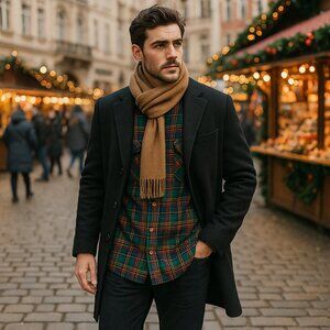 Vintage Savile Row Plaid Flannel Shirt – Made in Korea, XL